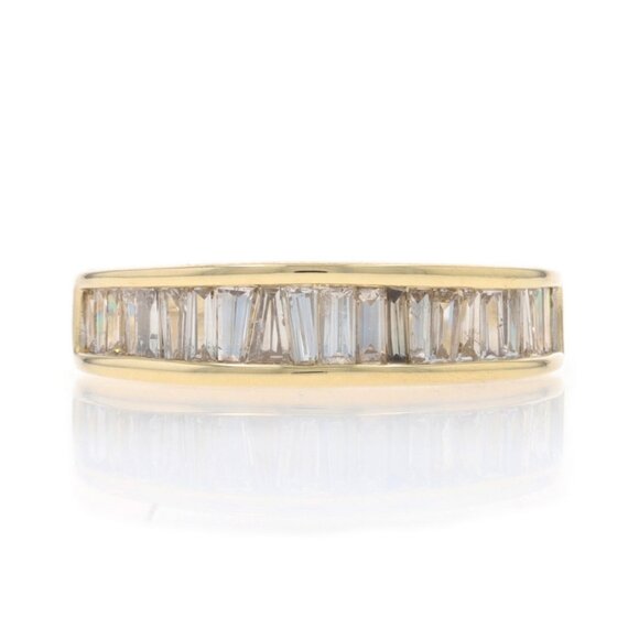 Yellow Gold Diamond Band - 14k Baguette 1.00ctw Channel Set Wedding Ring Sz 7